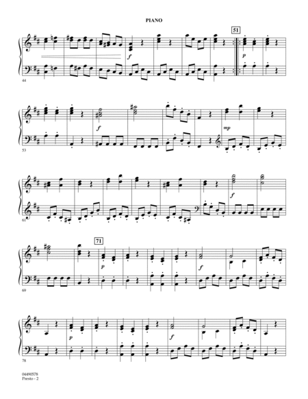 Presto (from Divertimento, K.113) - Piano