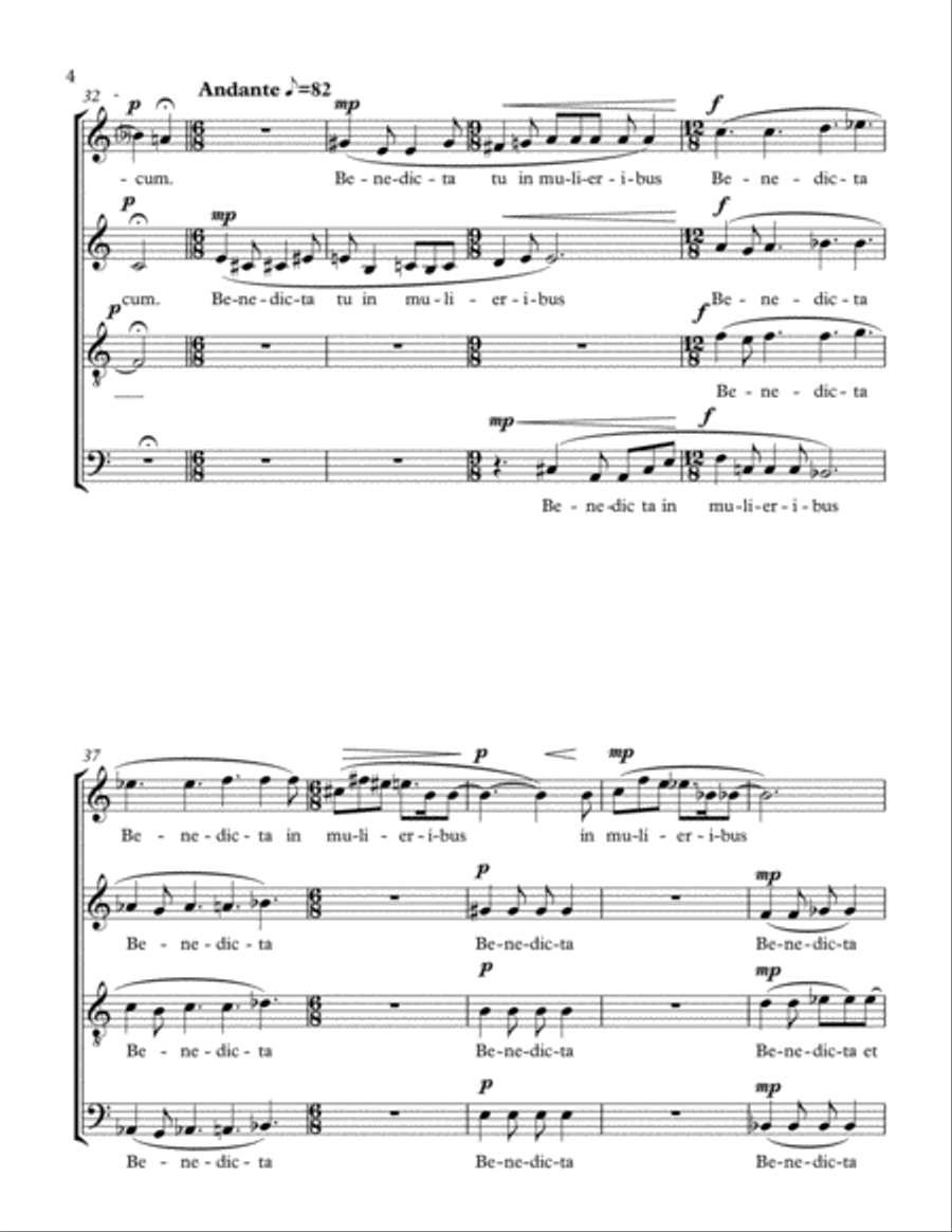 Ave Maria, Op. 17 4-Part scores gallery preview page 4