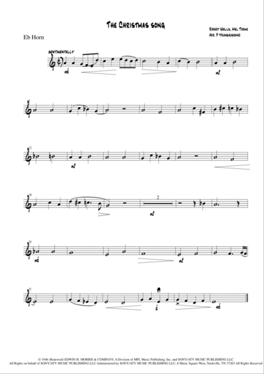The Christmas Song (chestnuts Roasting On An Open Fire) Brass Ensemble scores gallery preview page 6
