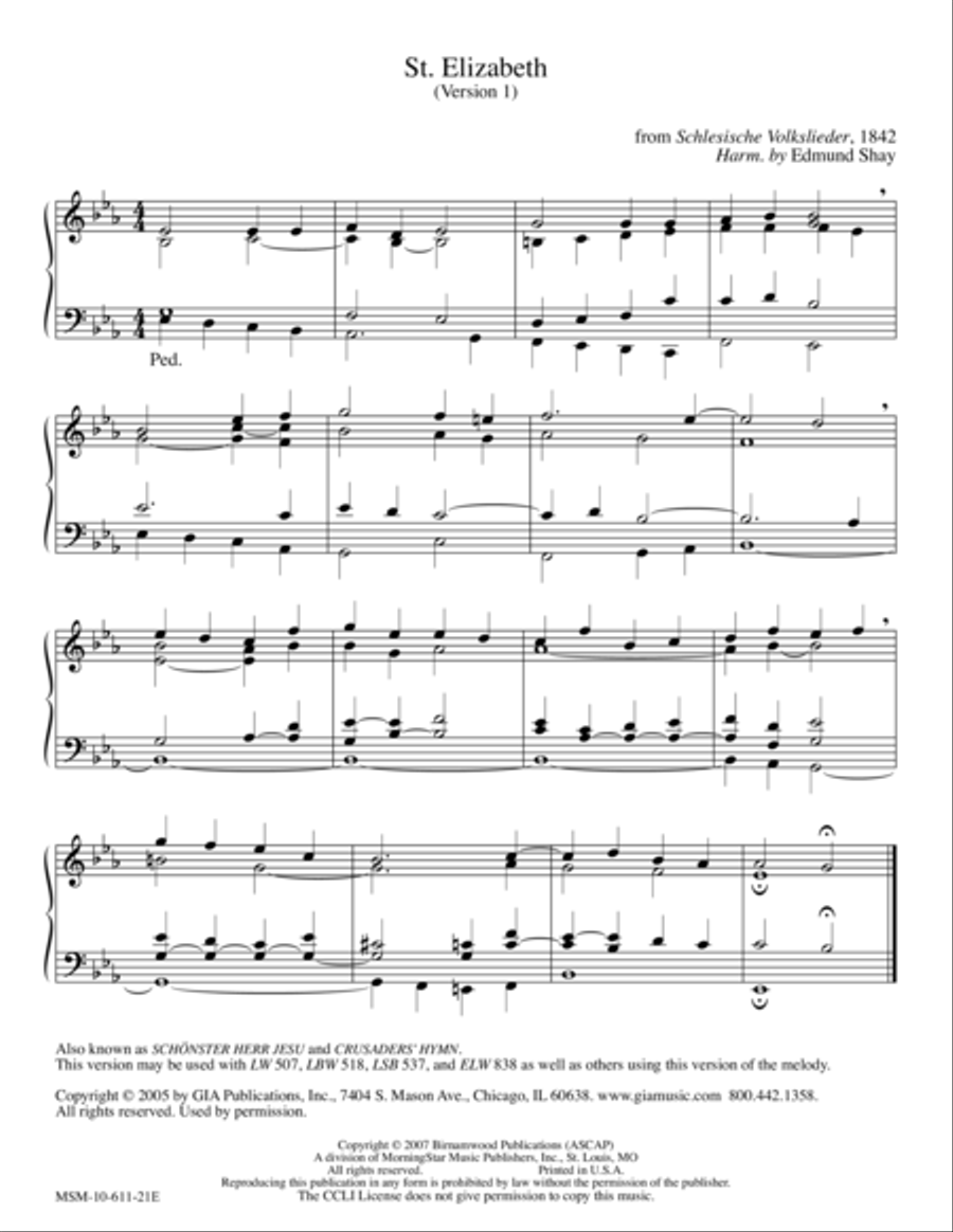 St. Elizabeth (Hymn Harmonization)