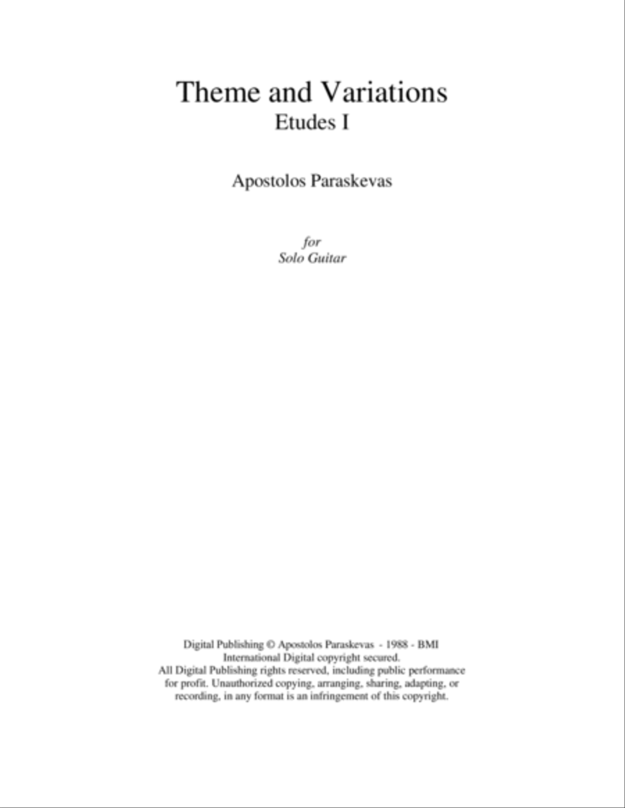 Theme and Variations Classical Guitar scores gallery preview page 2