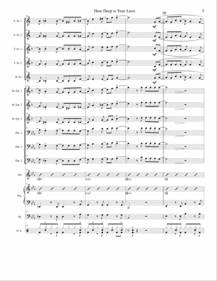 How Deep Is Your Love from the Motion Picture SATURDAY NIGHT FEVER Jazz Ensemble scores gallery preview page 5