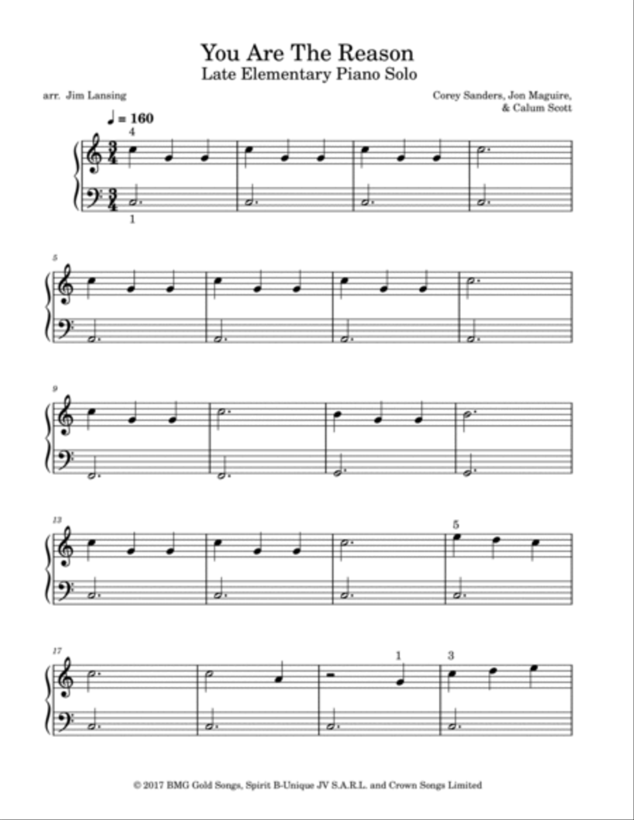 You Are The Reason Piano Method scores gallery preview page 2