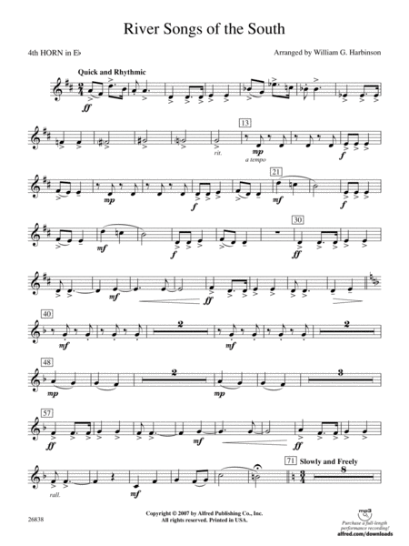 River Songs of the South: (wp) 4th Horn in E-flat