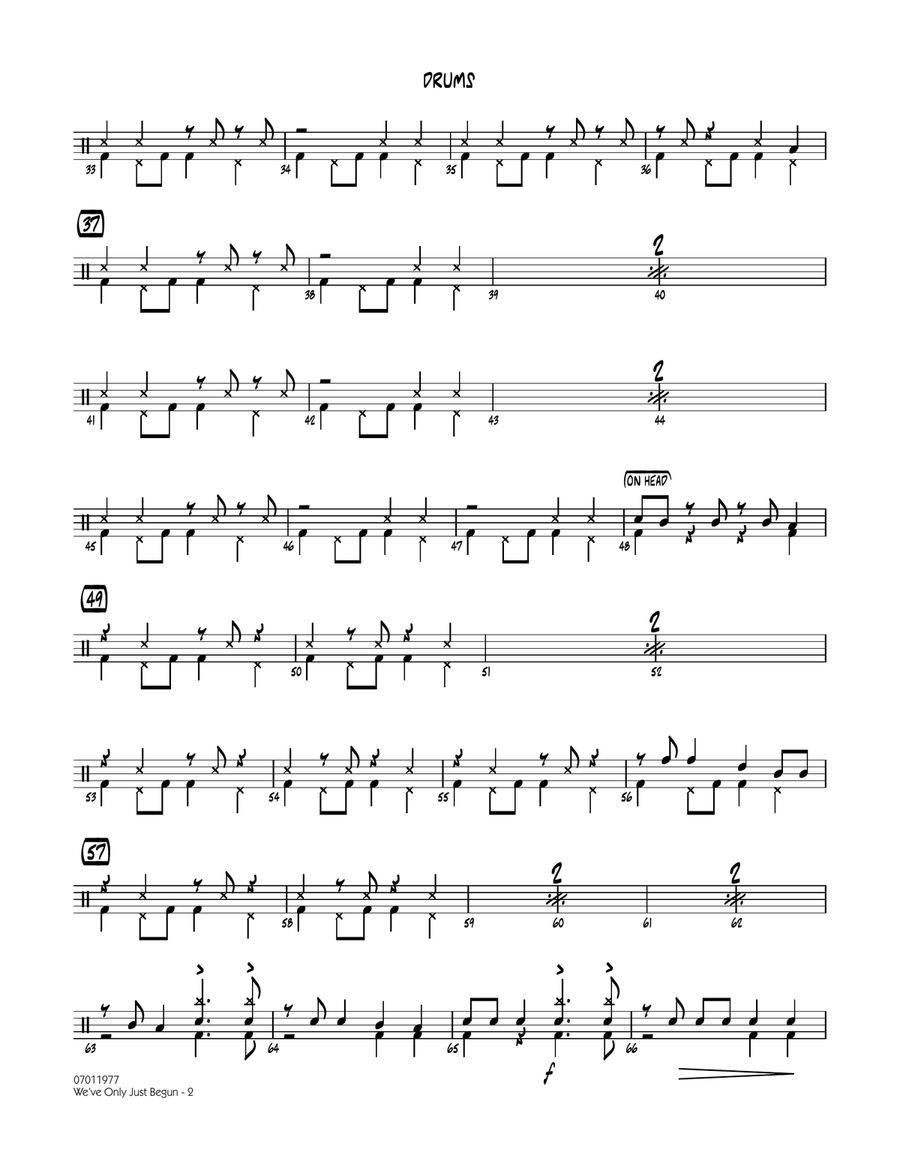 We've Only Just Begun - Drums Jazz Ensemble scores gallery preview page 2