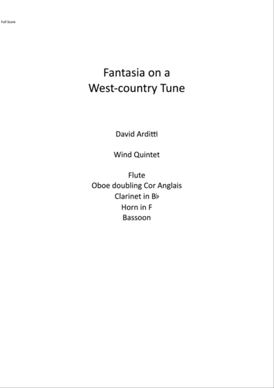 Fantasia on a West-country Tune Bassoon scores gallery preview page 1