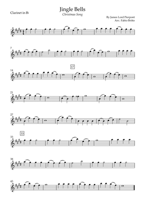 Jingle Bells (Christmas Song) for Clarinet in Bb Solo