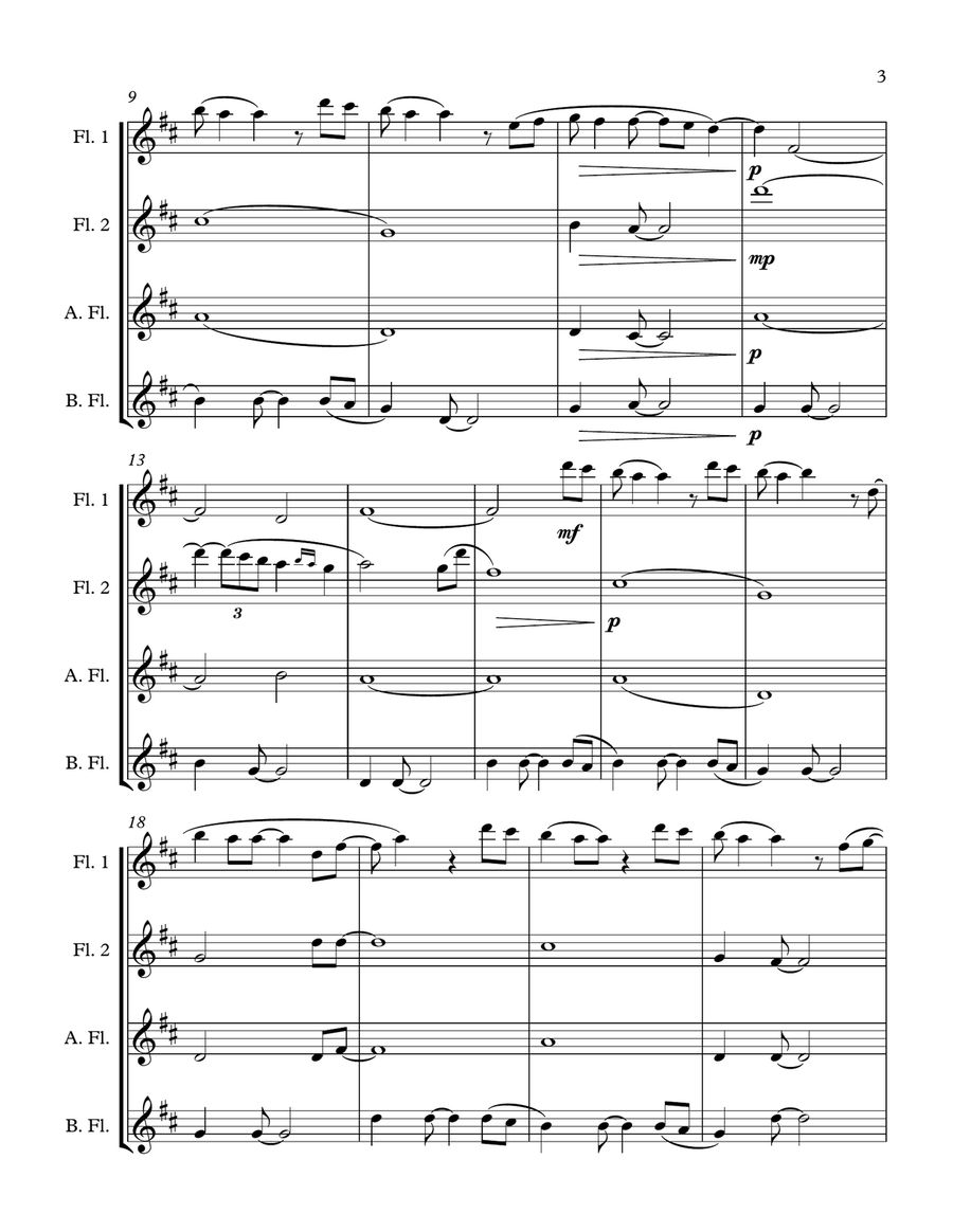 Fields Of Gold Woodwind Quartet scores gallery preview page 4