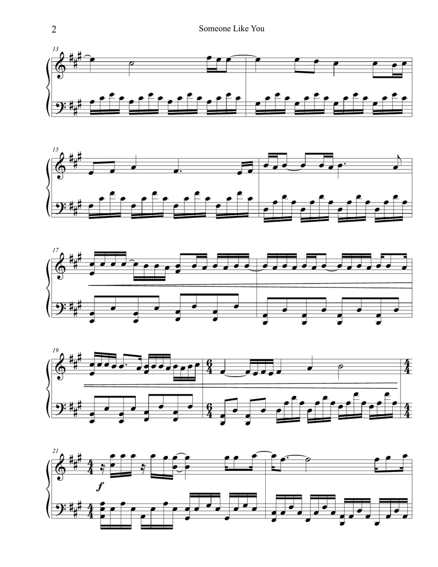 Someone Like You Piano Solo scores gallery preview page 2