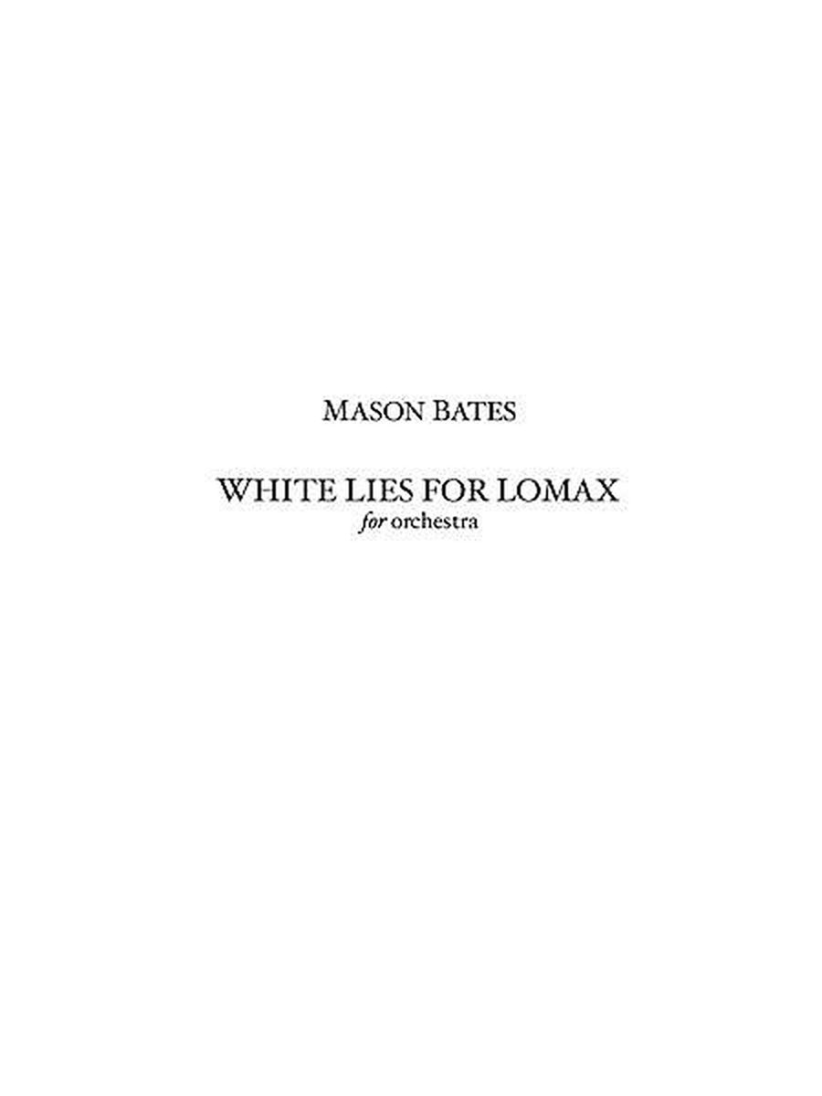 White Lies for Lomax (full score)