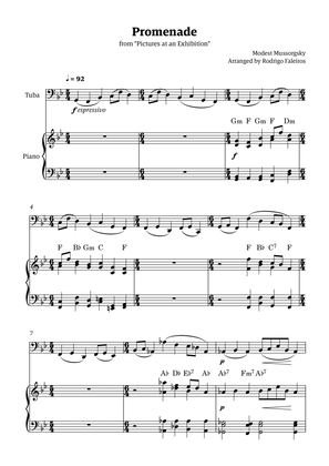 Promenade (from "Pictures at an Exhibition") - for solo tuba and piano accompaniment