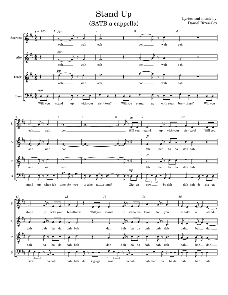 Stand Up - SATB a cappella