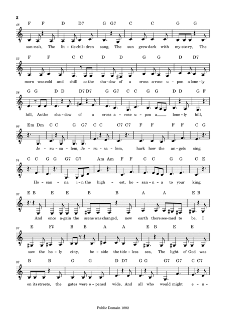 The Holy City The Holy City Piano, Vocal, Guitar scores gallery preview page 2