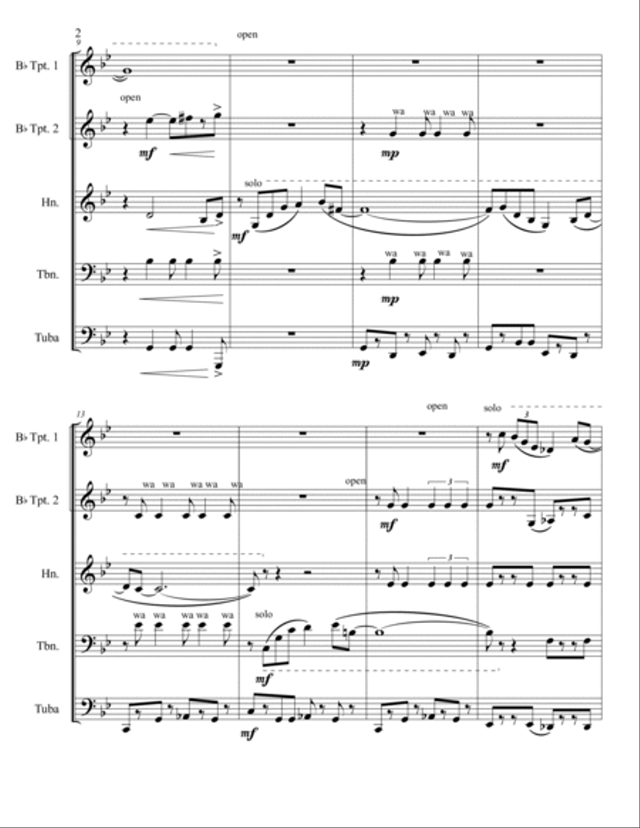 Harlem Nocturne Brass Quintet scores gallery preview page 2