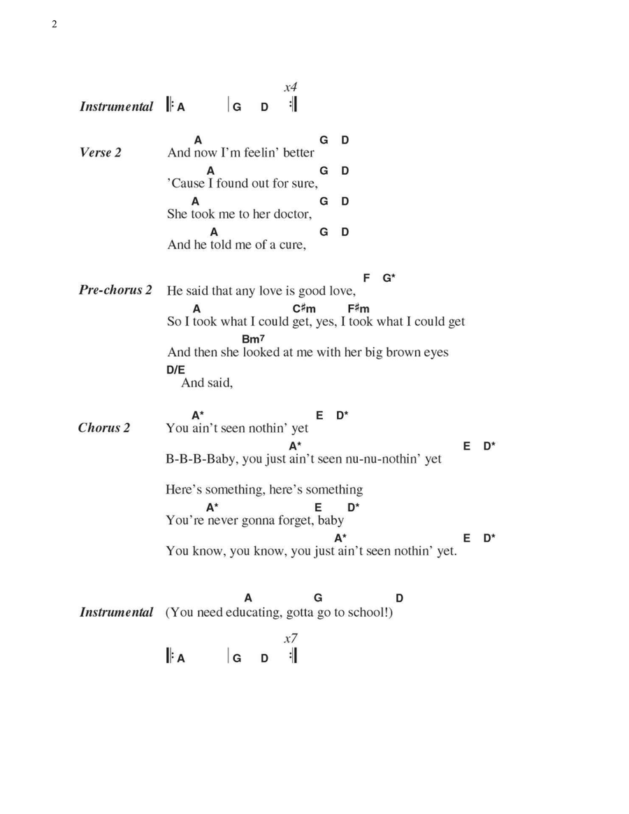 You Ain't Seen Nothing Yet Easy Guitar scores gallery preview page 2