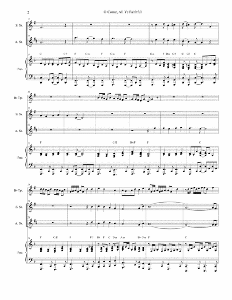 O Come All Ye Faithful (Duet for Soprano and Alto Saxophone) image number null