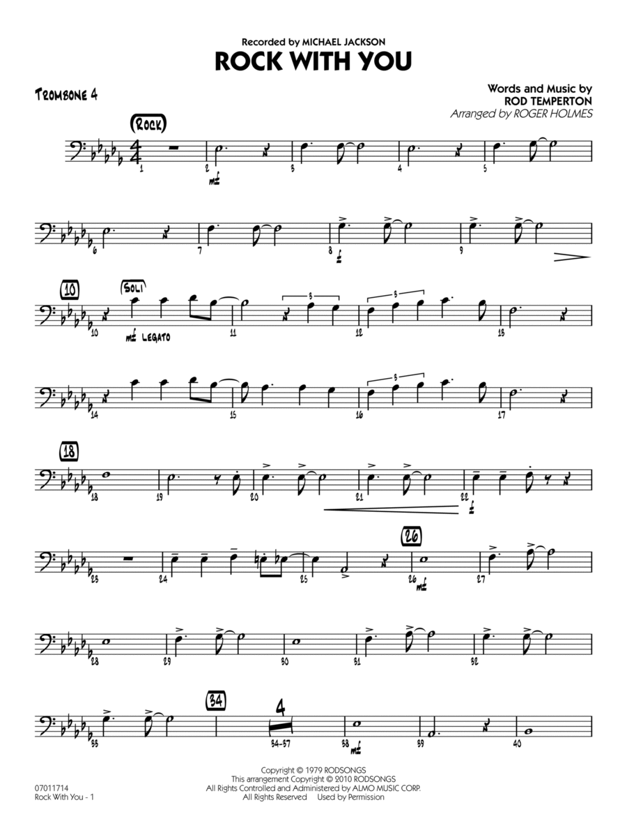 Rock With You - Trombone 4 Jazz Ensemble scores gallery preview page 1
