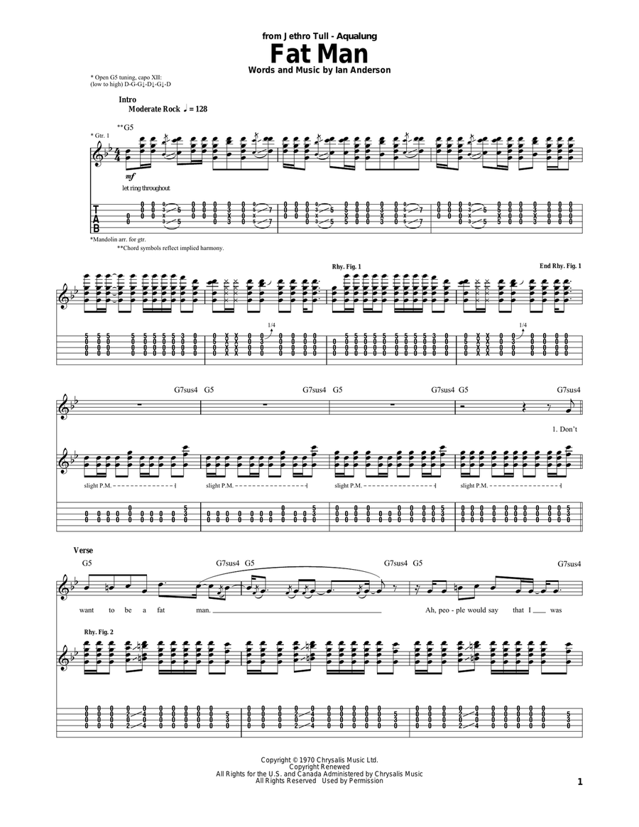 Fat Man Acoustic Guitar scores gallery preview page 1