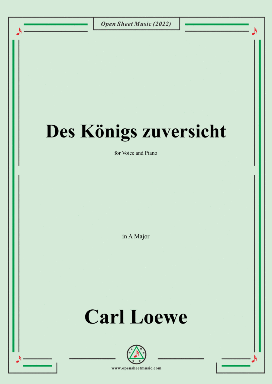 Loewe-Des Konigs zuversicht,in A Major,for Voice and Piano Voice Solo scores gallery preview page 1