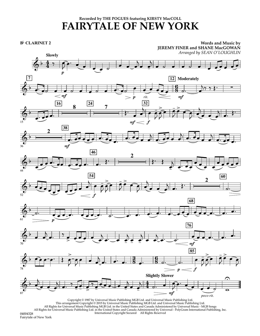 Fairytale of New York - Bb Clarinet 2