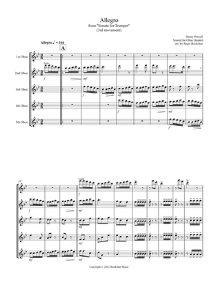 Allegro (from "Sonata for Trumpet") (Bb) (Oboe Quintet)