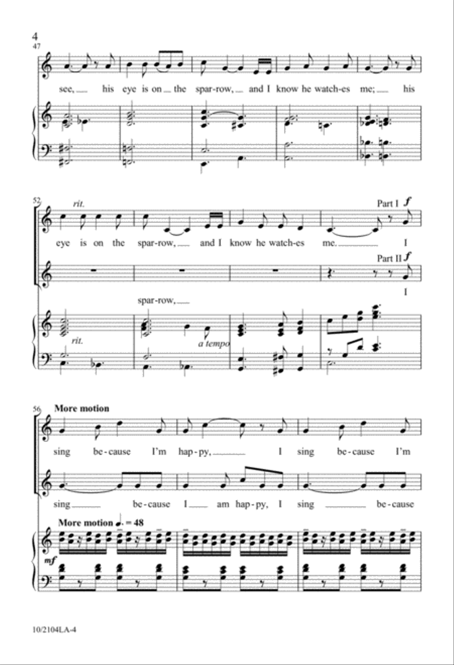 His Eye is on the Sparrow 2-Part scores gallery preview page 4