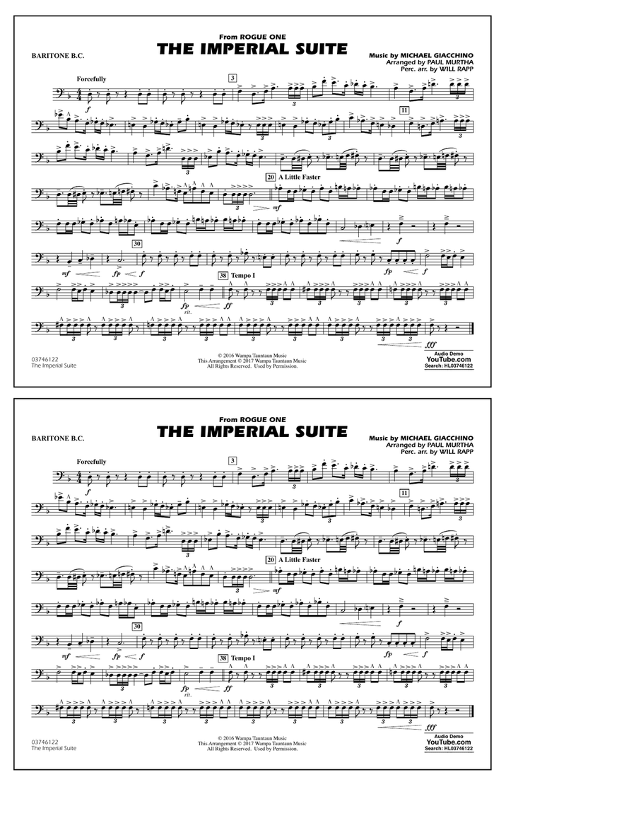 The Imperial Suite (from Rogue One: A Star Wars Story) - Baritone B.C. Marching Band scores gallery preview page 1