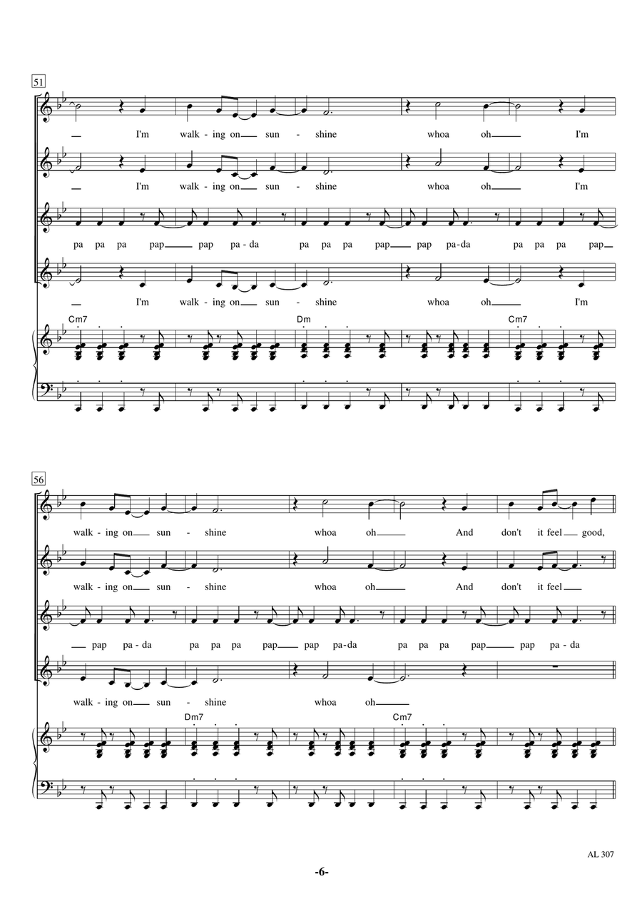Walking On Sunshine SSAA scores gallery preview page 6