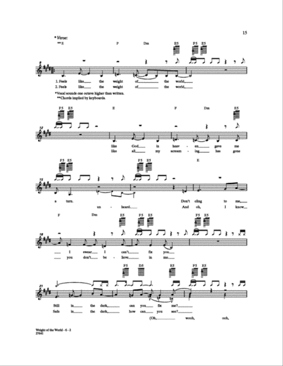 Weight of the World Weight of the World Electric Guitar scores gallery preview page 2