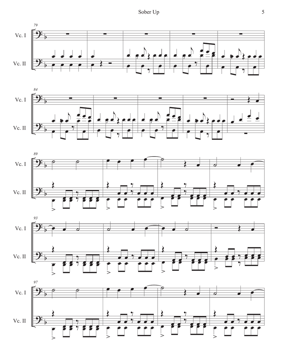 Sober Up String Duet scores gallery preview page 5