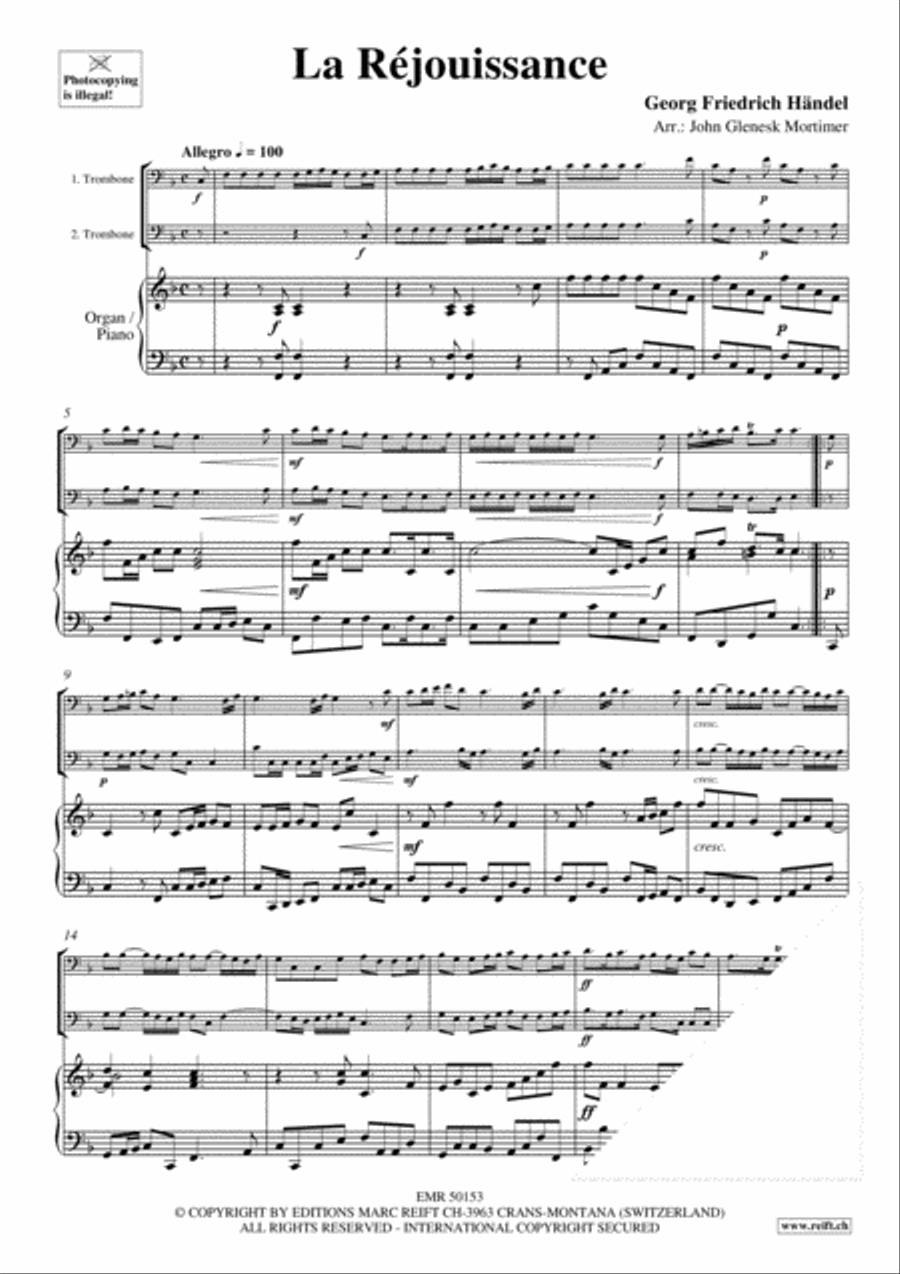 La Rejouissance Trombone Duet scores gallery preview page 3