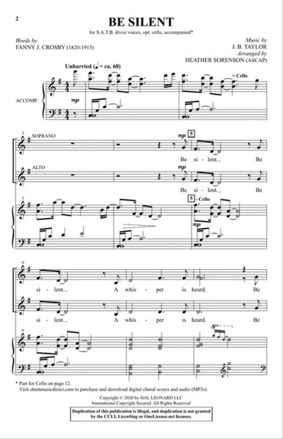Be Silent Be Silent Divisi scores gallery preview page 4