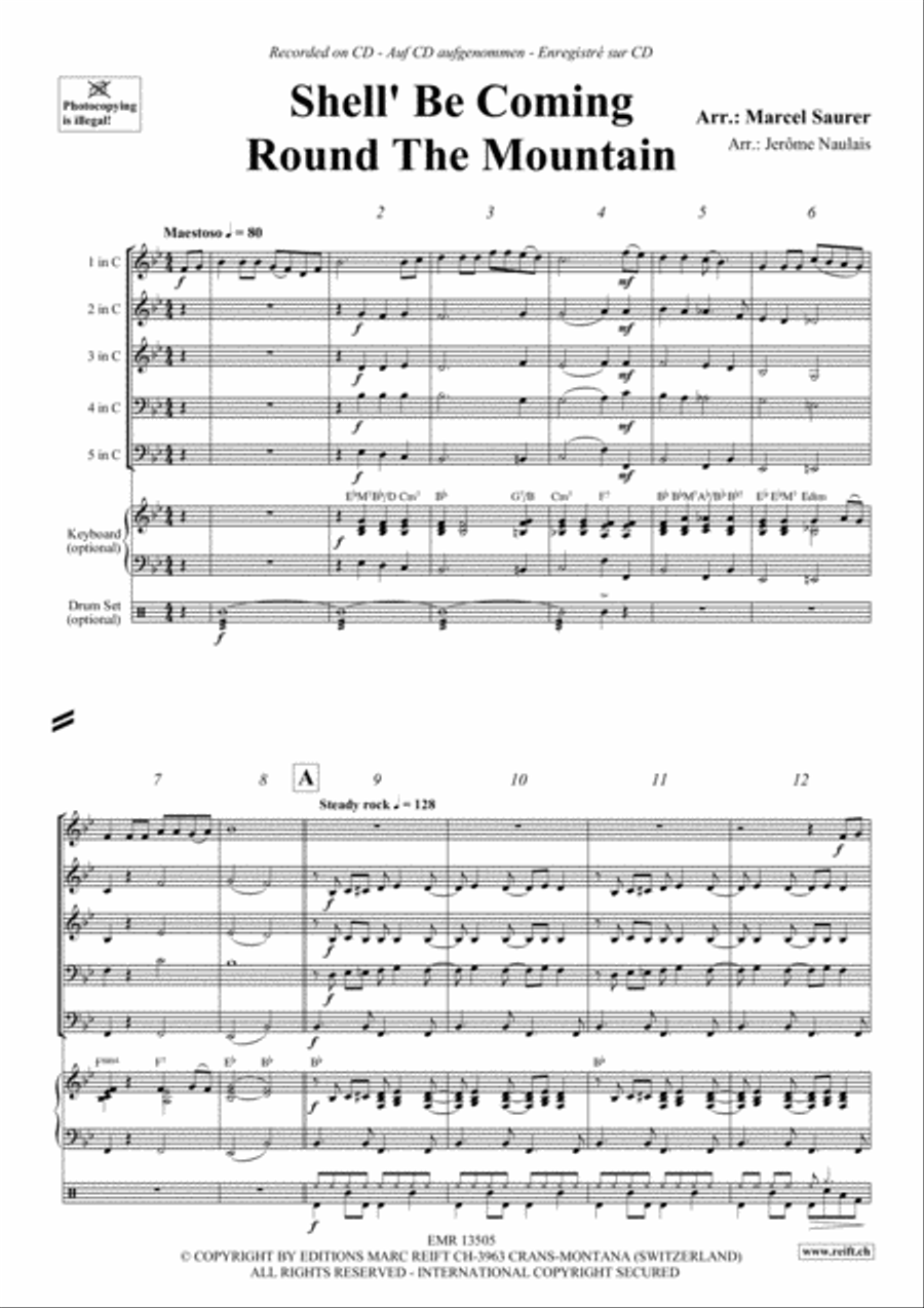 Shell' Be Coming Round The Mountain Woodwind Quintet scores gallery preview page 3