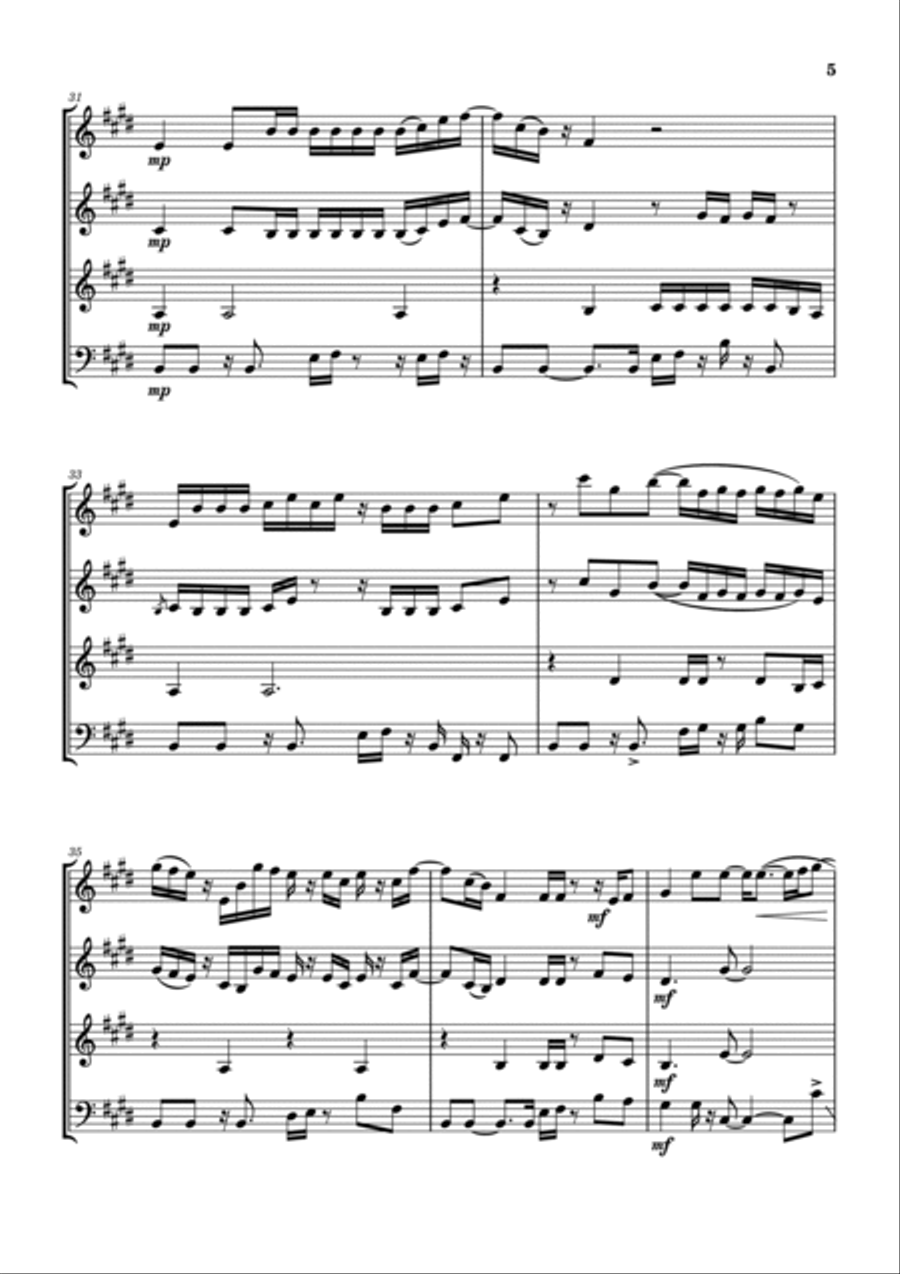 She's Gone She's Gone Woodwind Quartet scores gallery preview page 6