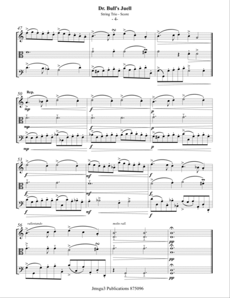 Bull: Dr. Bull's Juell for String Trio String Trio scores gallery preview page 4