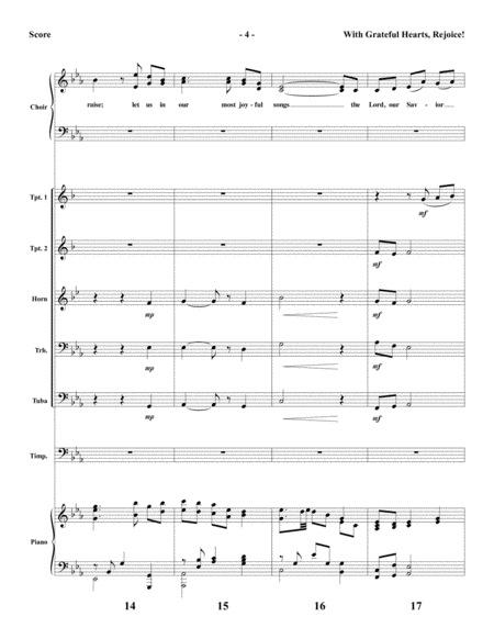 With Grateful Hearts, Rejoice! - Brass and Percussion Score and Parts