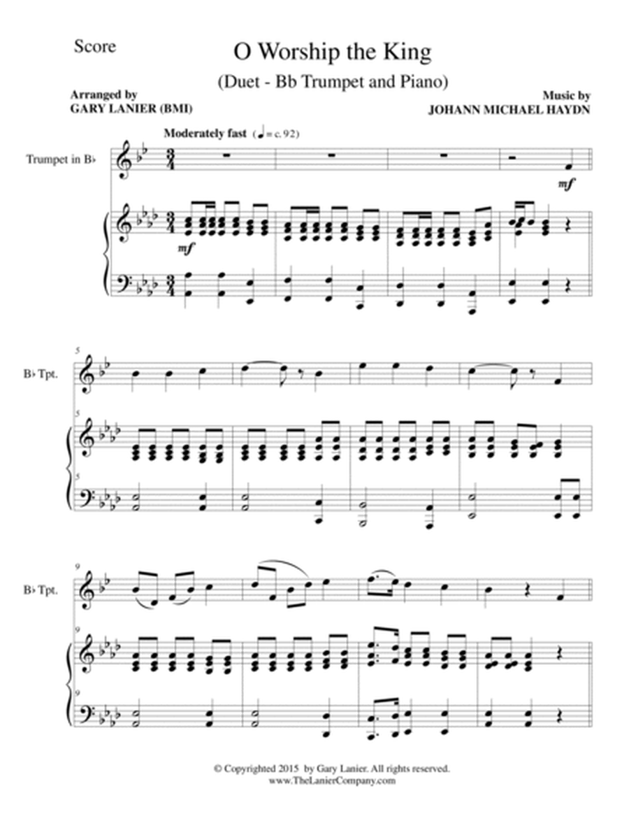 O WORSHIP THE KING (Duet – Bb Trumpet and Piano/Score and Parts) image number null