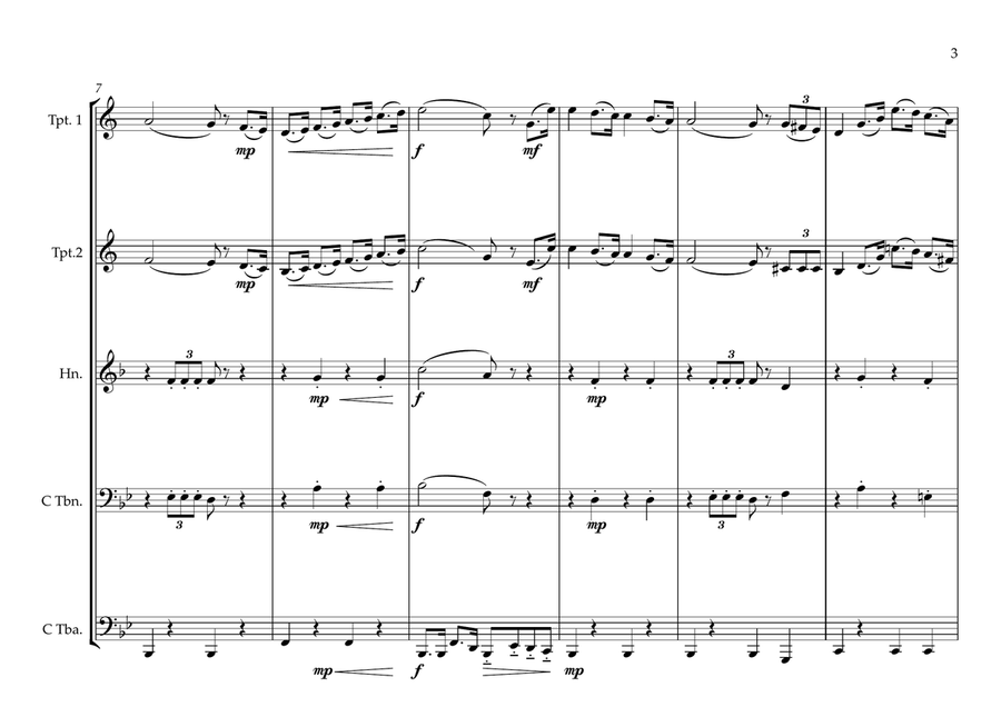 Bolivian National Anthem for Brass Quintet MFAO World National Anthem Series Brass Quintet scores gallery preview page 3