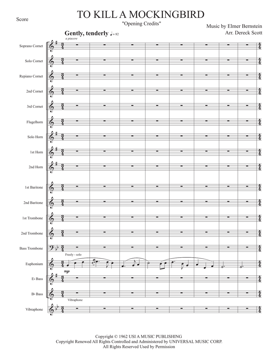 To Kill A Mockingbird Brass Band scores gallery preview page 1