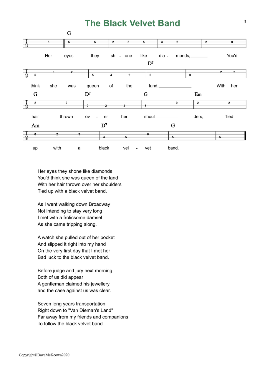 24 Favourite Songs of Ireland, for Mandolin Tab GDAE Mandolin scores gallery preview page 3