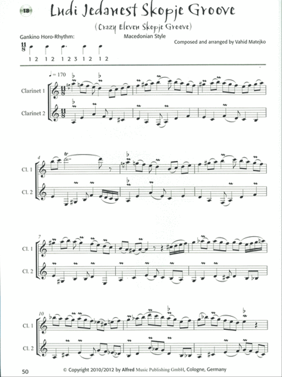 Vahid Matejko's Balkan Duets for Clarinets Clarinet Duet scores gallery preview page 4