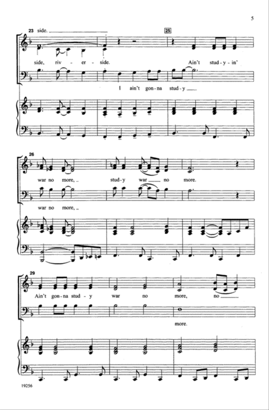 Down by the Riverside Down by the Riverside Choir scores gallery preview page 4