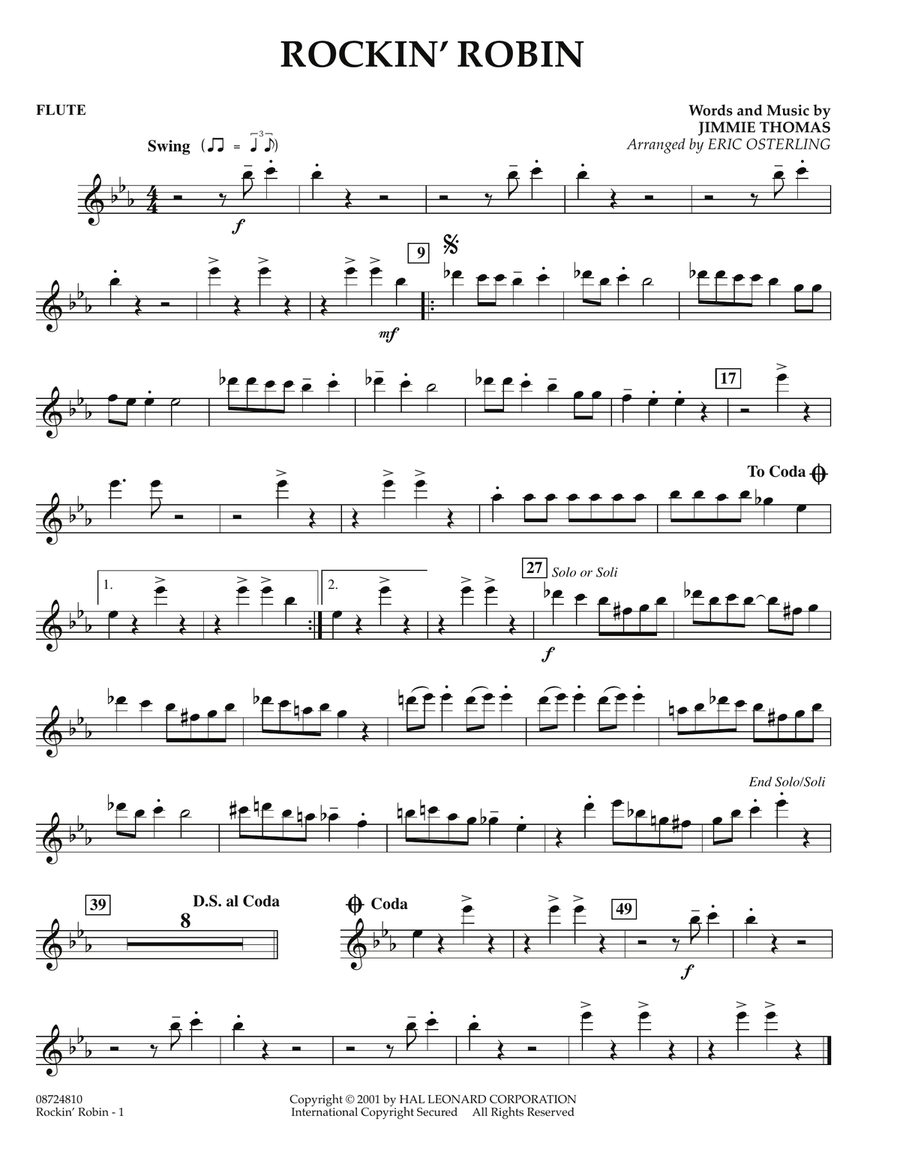 Rockin' Robin - Flute Concert Band scores gallery preview page 1