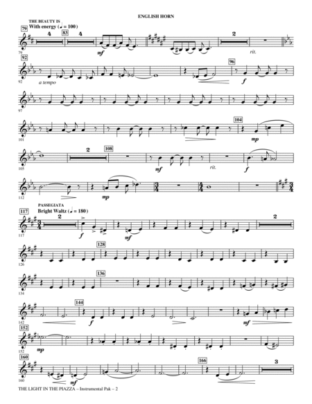 The Light In The Piazza (Choral Highlights) (arr. John Purifoy) - English Horn