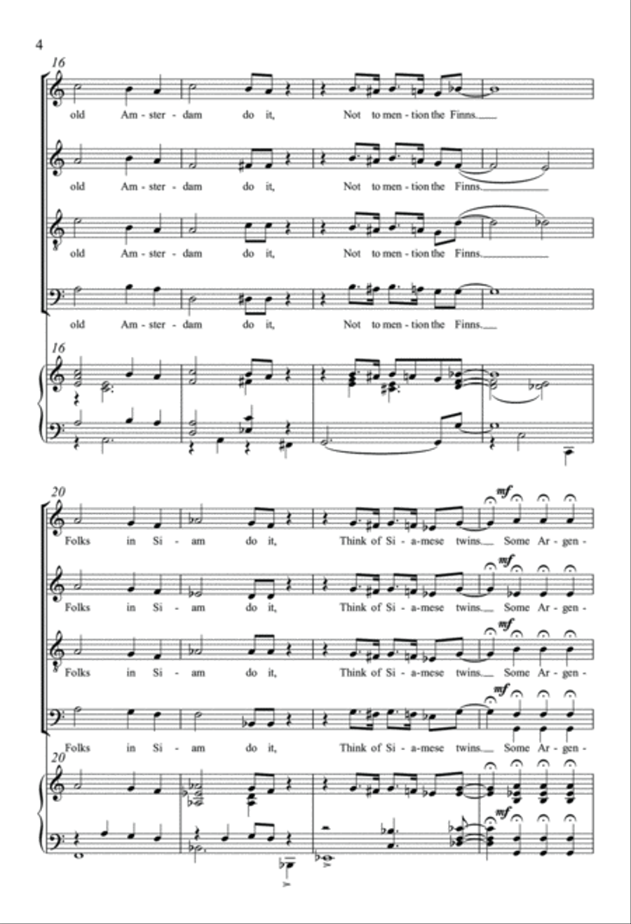 Let's Do It (Let's Fall In Love) 4-Part scores gallery preview page 4