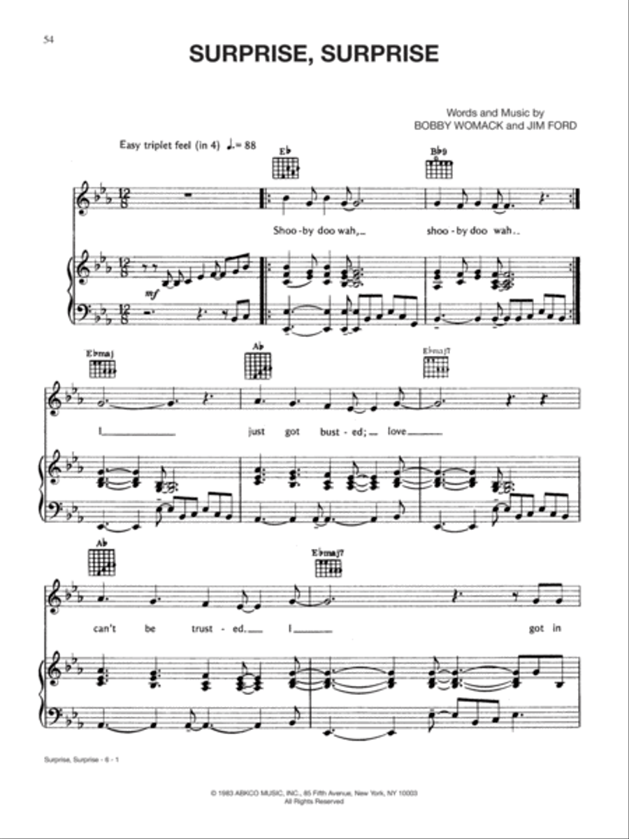 Surprise, Surprise Surprise, Surprise Piano, Vocal, Guitar scores gallery preview page 1