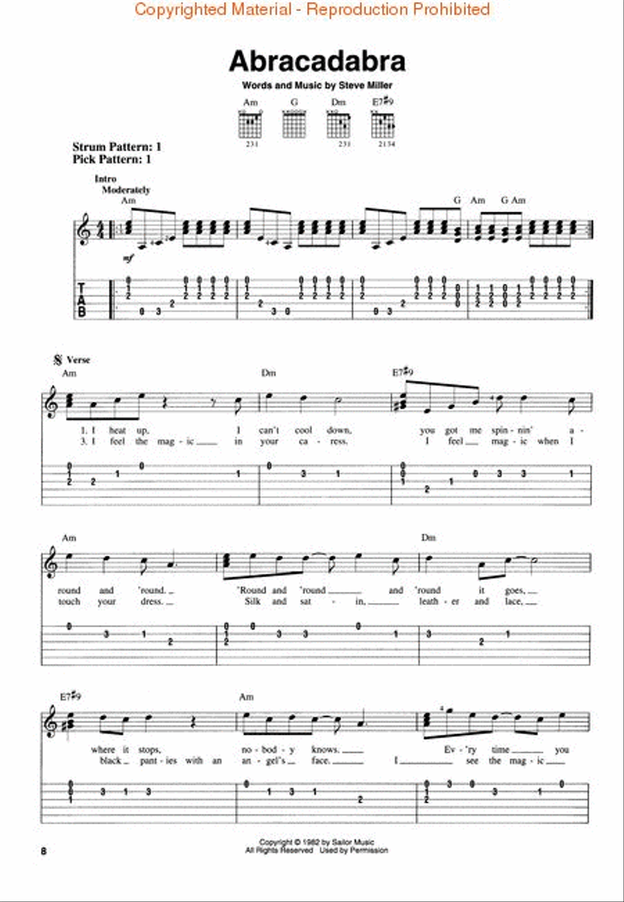 Steve Miller Band - Young Hearts: Complete Greatest Hits Guitar Tablature scores gallery preview page 3