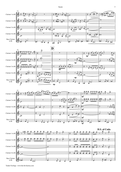 Tender feelings - Bossa Nova/Samba - Clarinet Choir - G-Minor