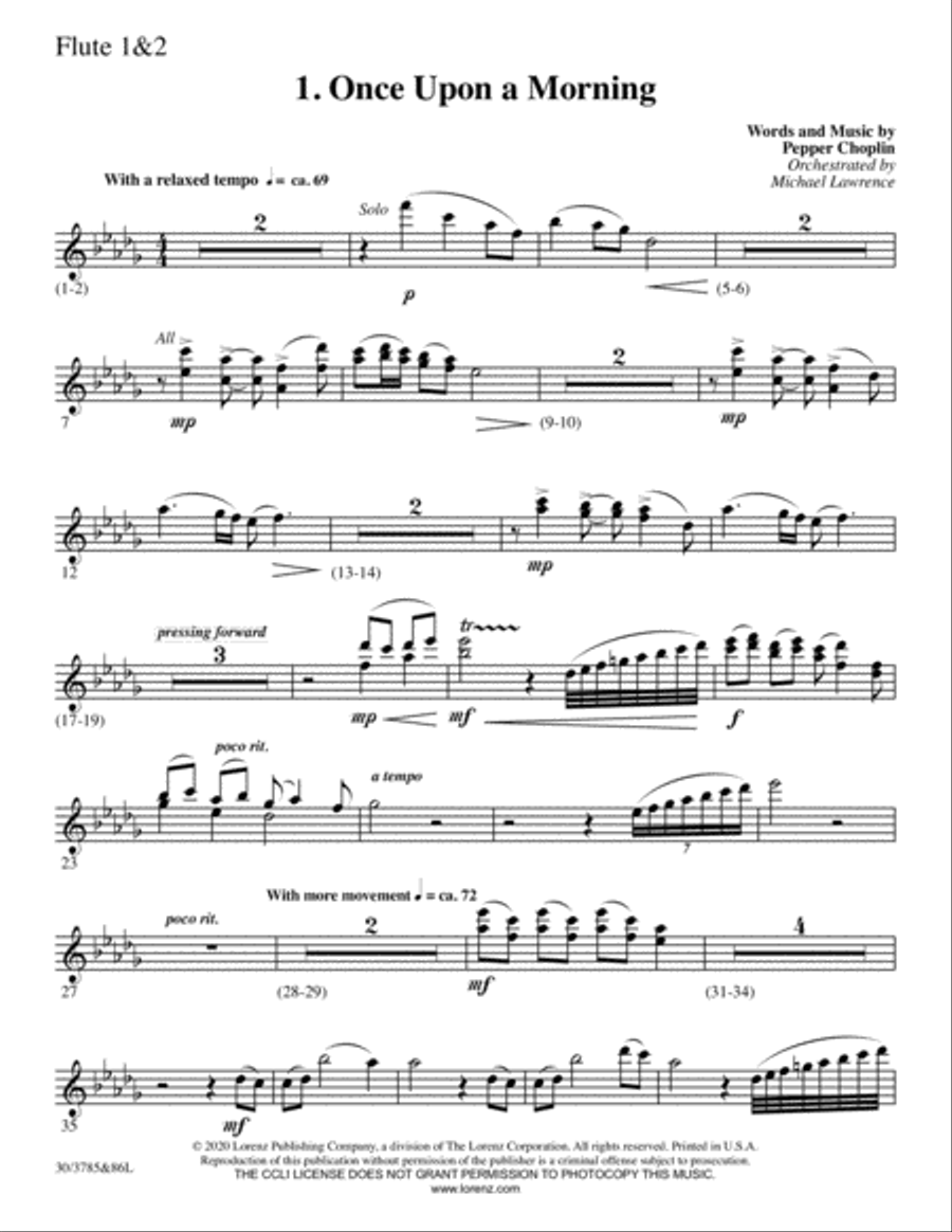 Once Upon a Morning - Set of Parts Choir scores gallery preview page 3