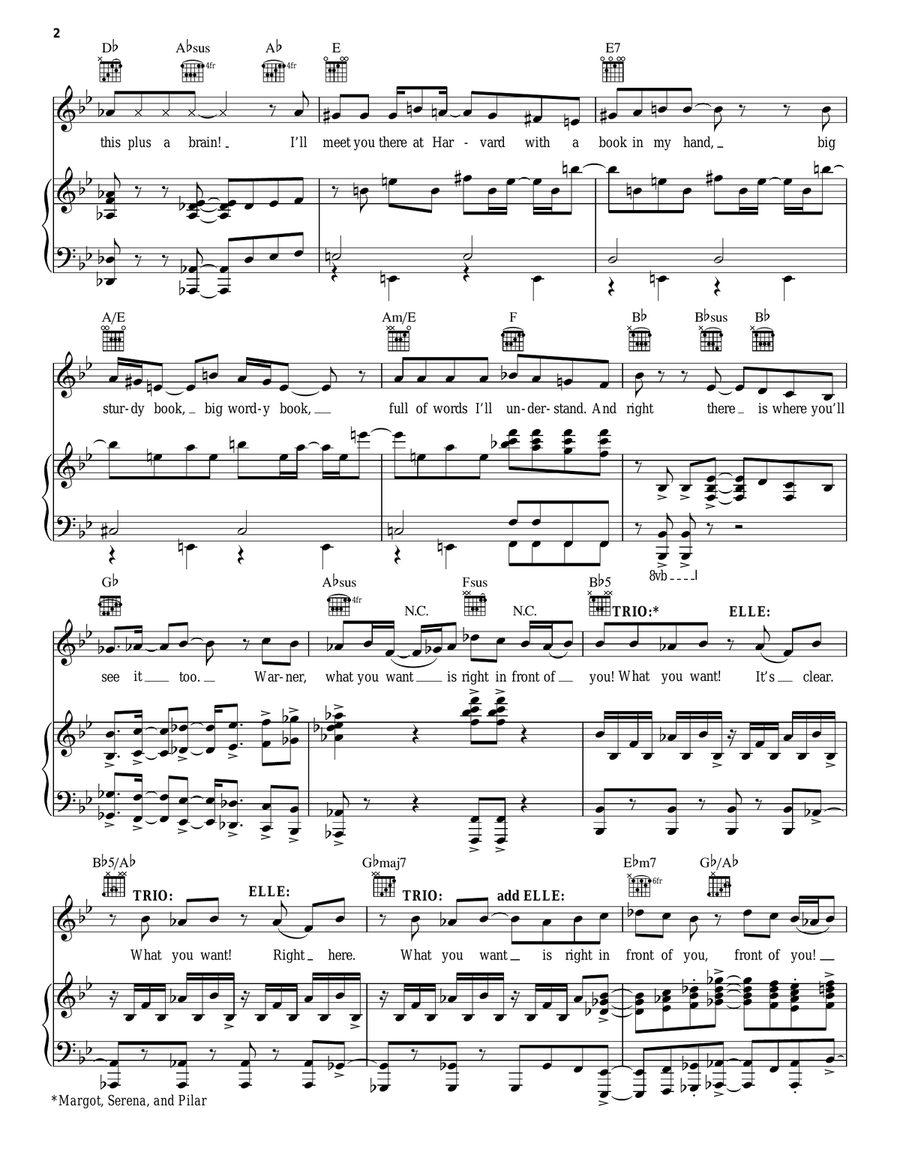 What You Want Piano, Vocal scores gallery preview page 2